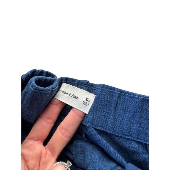 Abercrombie & Fitch Linen Cotton Pants size XL Dark Blue - Picture 3 of 12